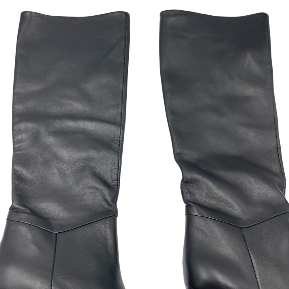 NEW Everlane Black Leather Knee High Pull On Banana Heel Boot in Size 5 - Picture 15 of 16
